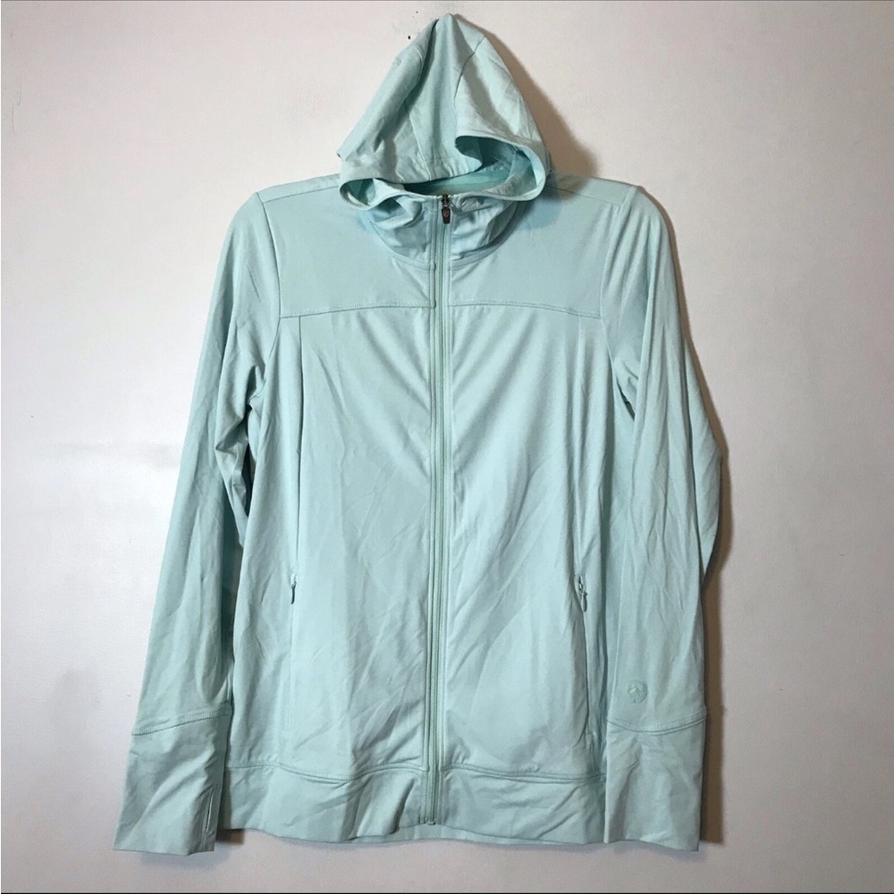 NEW Kuhl Blue Softshell Outdoors Stretch Running Full Zip Hoodie Jacket Small